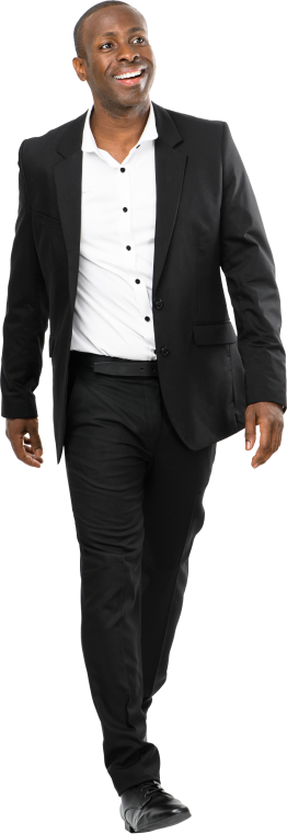 Hombre vistiendo un traje negro